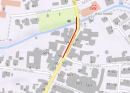 Karte der von den Bauarbeiten betroffenen Straße